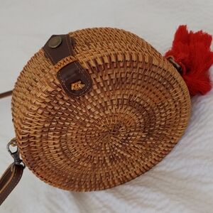 Artisan bamboo rattan  shoulder bag